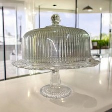 Usado, Antigo Imperial Cape Cod 10" Pedestal de Vidro Transparente Suporte para Bolo Prato Tampa com nervuras Cúpula comprar usado Usado, Antigo Imperial Cape Cod 10" Pedestal de Vidro Transparente Suporte para Bolo Prato Tampa com nervuras Cúpula comprar usado  Enviando para Brazil