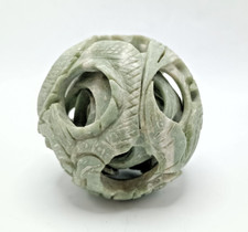 Carved green soapstone for sale  LIGHTWATER