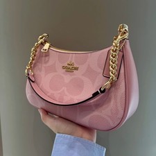 Bolsa de ombro Teri em pó de lona assinatura rosa saída CAL51 NOVA comprar usado  Enviando para Brazil