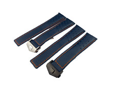 Pulseira de couro genuíno azul marinho/laranja 22 mm compatível com relógio Tag Heuer MONACO fecho de fivela  comprar usado  Enviando para Brazil
