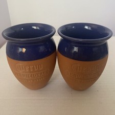 Usado, 2 copos de cerâmica vitrificada azul terracota tradicional Cuervo conjunto de dois comprar usado  Enviando para Brazil
