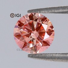 Diamante de laboratório clareza cor rosa intensa extravagante corte redondo certificado IGI 1,09 CT VS2 comprar usado  Enviando para Brazil