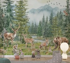 Fototapete Kinderzimmer Wald Tiere Kindertapete Kinder VLIES TAPETE + KLEISTER comprar usado  Enviando para Brazil