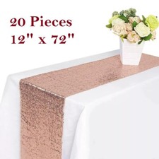 20 peças capa de corredor de mesa lantejoulas glitter brilhante decoração de festa de casamento brilhante 12x72, usado comprar usado  Enviando para Brazil
