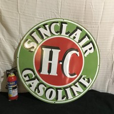 Placa publicitária de óleo de porcelana gasolina SINCLAIR HC 30 x30 polegadas lado único comprar usado  Enviando para Brazil