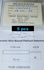 5 x Pt100 Drahtmesswiderstand ⌀1,6mm 15mm lang Industrial Platinum Resistance comprar usado  Enviando para Brazil