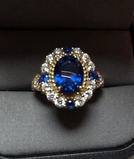 Lab grown 2ct Royal Blue sapphire engagement ring Vintage  Victorian Era luxury na sprzedaż  PL