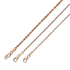 Colar de corrente de ouro rosa 14k sólido corda 1mm-2mm masculino feminino tamanho 16-30", usado comprar usado  Enviando para Brazil
