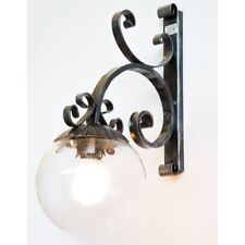 Applique Lampada a parete Stile SFERA in ferro BATTUTO GRANDE con boccia vetro comprar usado  Enviando para Brazil