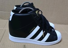 Używany, CZARNO-BIAŁE BUTY SPORTOWE ADIDAS SUPERSTAR UP WEDGE ROZMIAR UK 7 W IDEALNYM STANIE  na sprzedaż  Wysyłka do Poland