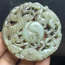 Pingente raro antigo chinês antigo escultura em jade oito diagramas, usado comprar usado  Enviando para Brazil