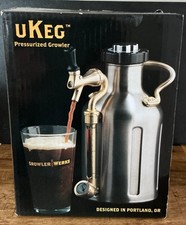 U KEG GrowlerWerks Cerveja Pressurizada Growler 64 Oz Aço Inoxidável Cerveja Tampa Traseira Festa comprar usado  Enviando para Brazil