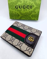 Elegante Carteira de Couro Gucci Ophidia GG Web Supreme Bi-Fold Edição Limitada comprar usado  Enviando para Brazil