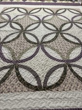 Colcha de retalhos vintage inspirada anel de casamento duplo 86x84 rainha #661, usado comprar usado  Enviando para Brazil