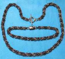 Usado, Corrente e pulseira turcas de 5 mm prata esterlina branca e preta comprar usado  Enviando para Brazil