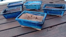 Blue rectangular glazed for sale  HENGOED