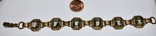 Usado, PULSEIRA ELEMENTOS VINTAGE * DIAMANTE PRETO cor PEDRAS DE VIDRO * LATÃO ENVELHECIDO comprar usado  Enviando para Brazil