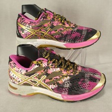 Tênis de corrida feminino ASICS Gel Noosa Tri 10 tamanho 6 rosa quente preto dourado comprar usado  Enviando para Brazil