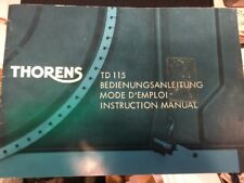 Thorens td115 instruction d'occasion  Champigny-sur-Marne
