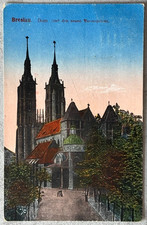 AK Dolny Śląsk Breslau (Wrocław) Katedra nowa Domspitze, przebiegł 1925 na sprzedaż  Wysyłka do Poland