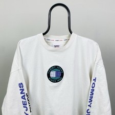 Moletom Tommy Hilfiger masculino branco logotipo frontal tamanho M comprar usado  Enviando para Brazil