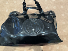 ARMANI JEANS FEMININA COURO ENVERNIZADO BOLSA DE PVC ÓTIMO ESTADO PRETA comprar usado  Enviando para Brazil