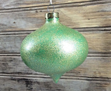 Ornamento de Natal em forma de cebola verde/ouro moldado cerâmica/gesso? Vintage 3" comprar usado Ornamento de Natal em forma de cebola verde/ouro moldado cerâmica/gesso? Vintage 3" comprar usado  Enviando para Brazil