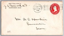 1908 Doremus Cancelamento de Máquina - Nantucket, Massa - Papelaria 2c comprar usado  Enviando para Brazil