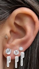 Brincos de diamante IGI 1 - 3 quilates solitário cultivado em laboratório D/E VS - ouro 14k, usado comprar usado  Enviando para Brazil