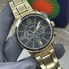Usado, NOVO✅ Relógio Masculino Fossil Flynn Tom Dourado Aço Inoxidável Preto Chrono BQ2400 comprar usado  Enviando para Brazil