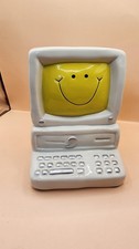 Banco de moedas raro 1980-1990 estilo IBM 3D cerâmica rosto sorridente cofrinho Macintosh, usado comprar usado  Enviando para Brazil