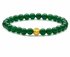 Usado, Pulseira infantil jade pérola transferência ouro puro 6" 6mm comprar usado  Enviando para Brazil
