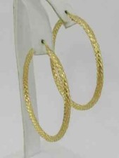 Usado, Brincos de argola de ouro italiano com textura de cobra média em ouro 10k comprar usado  Enviando para Brazil