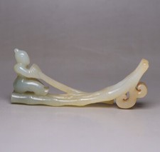 Estátua de barco a remo menino requintado esculpida à mão jade hetian natural certificada 3968, usado comprar usado  Enviando para Brazil