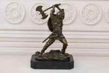 Vikingo de bronce con hacha y escudo de armadura - Escultura de bronce vikinga - Lujo segunda mano  Embacar hacia Mexico