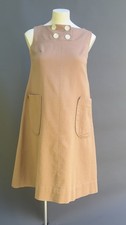 Vestido jumper maternidade bege vintage 1957 com bolsos.  comprar usado  Enviando para Brazil
