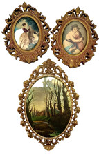 TRÊS TRABALHOS DE MOLDURA DE RETRATO VINTAGE, DOIS EM MADEIRA, UM EM BRONZE (grande), CLÁSSICOS comprar usado  Enviando para Brazil