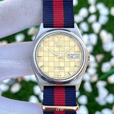 Vintage Seiko 5 Automático Mostrador Quadriculado Dourado Relógio Masculino Japão 7S26-0070 comprar usado  Enviando para Brazil