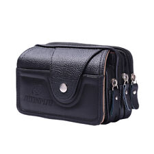 Bolsa de cintura masculina de couro ecológico impermeável bolsa de cinto carteira (preta) comprar usado  Enviando para Brazil