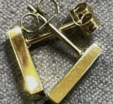 Brincos de ouro 18K com barra plana de 12 mm comprar usado Brincos de ouro 18K com barra plana de 12 mm comprar usado  Enviando para Brazil