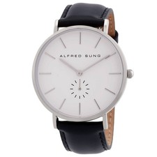 Relógio masculino Alfred Sung quartzo ultra fino mostrador branco AS7105SL-1A7, usado comprar usado Relógio masculino Alfred Sung quartzo ultra fino mostrador branco AS7105SL-1A7, usado comprar usado  Enviando para Brazil
