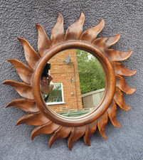 Carved wood sunburst for sale  WIGSTON