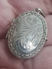 Silver oval locket for sale  BIRMINGHAM