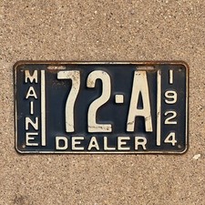 Placa de licença 1924 Maine DEALER decoração garagem etiqueta automática 2 não passageiro 72 A comprar usado  Enviando para Brazil