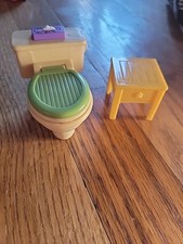 FISHER PRICE Loving Family Casa de Bonecas BANHEIRO VASO SANITÁRIO VERDE Tampa Mesa Final comprar usado  Enviando para Brazil