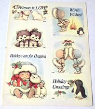 Usado, Folha adesiva vintage fofa selo esquimó filhotes pinguim Natal urso polar filhote comprar usado  Enviando para Brazil