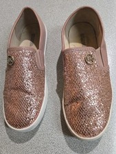 Sapato de barco Michael Kors MK Ivy rosa glitter Wo’s/7, usado comprar usado  Enviando para Brazil