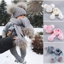 Usado, Gorro de malha bebê + conjunto de lenço para menina menino inverno boné quente acessórios para bebês  comprar usado  Enviando para Brazil