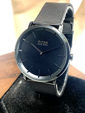 Relógio masculino Hugo Boss 1513826 quartzo skyliner mostrador preto malha pulseira de aço 40mm, usado comprar usado  Enviando para Brazil