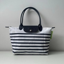 Bolsa tote de ombro LONGCHAMP Le Pliage média de compras Mariniere náilon branco marinho comprar usado  Enviando para Brazil